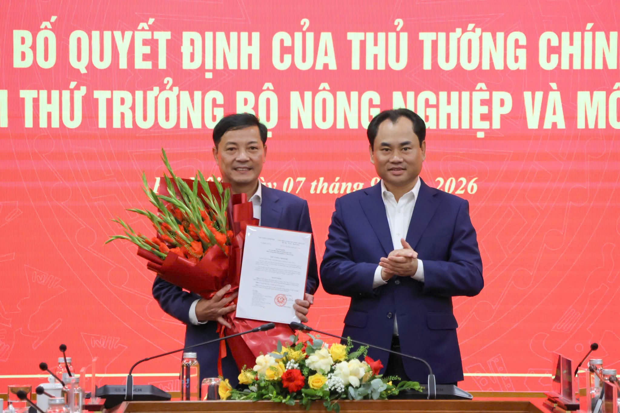 Ông Lê Trọng Yên nhận nhiệm vụ Thứ trưởng Bộ Nông nghiệp và Môi trường
