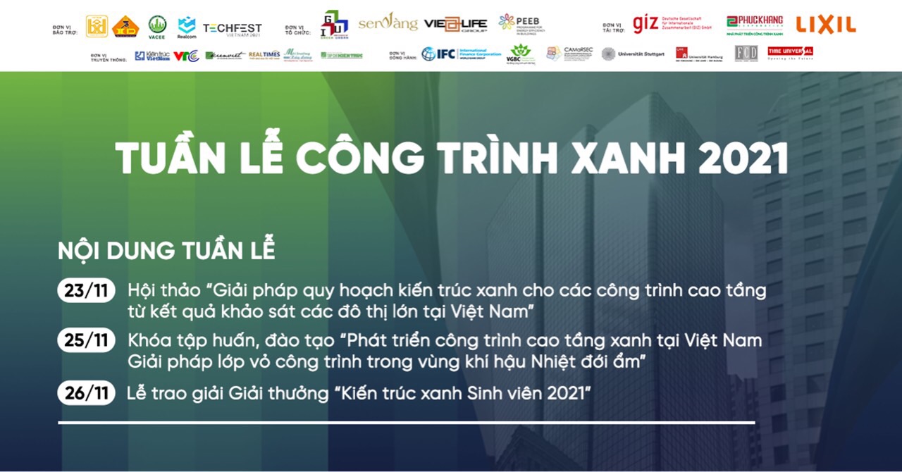 Tuần lễ Công trình Xanh Việt Nam 2021 sẽ diễn ra theo hình thức trực tuyến