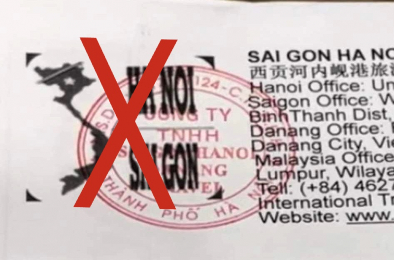 Công ty lữ hành quốc tế dùng logo sai bản đồ Việt Nam