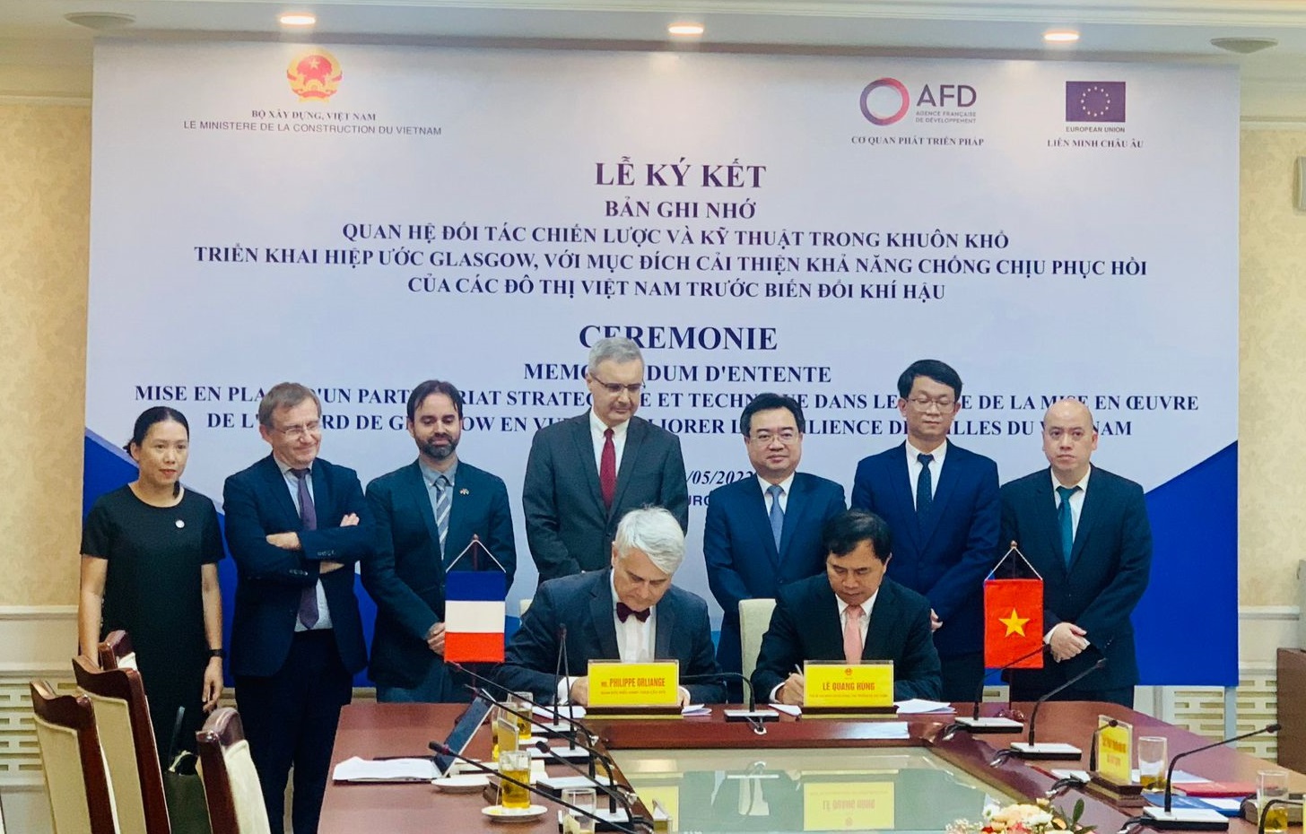 Bộ Xây dựng Việt Nam và Cơ quan Phát triển Pháp hợp tác hỗ trợ các đô thị Việt Nam tăng cường khả năng chống chịu vàphục hồi trước biến đổi khí hậu