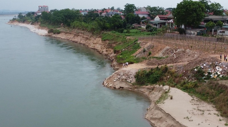 Tam Nông - Phú Thọ: Sạt lở bờ sông Đà ảnh hưởng đến 150 hộ dân sinh sống ven bờ sông