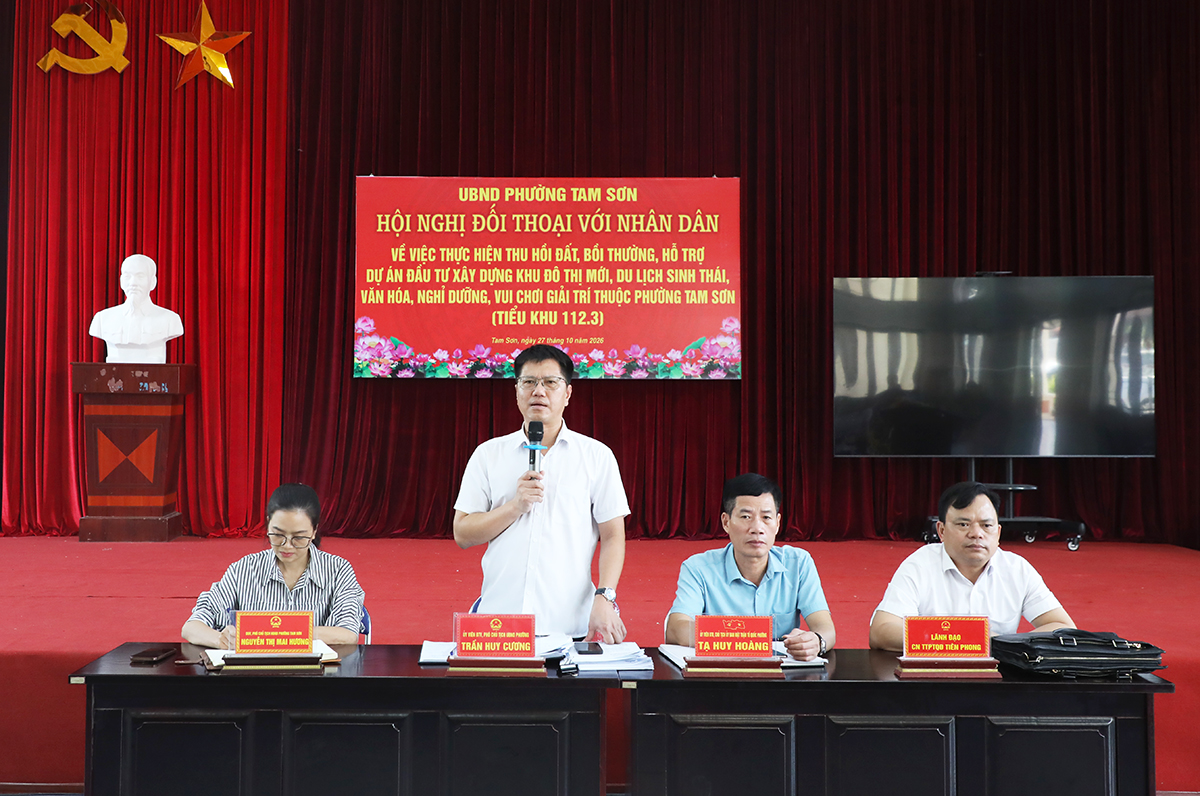 Phường Tam Sơn, thành phố Bắc Ninh đối thoại về giải phóng mặt bằng dự án đô thị sinh thái 199 ha