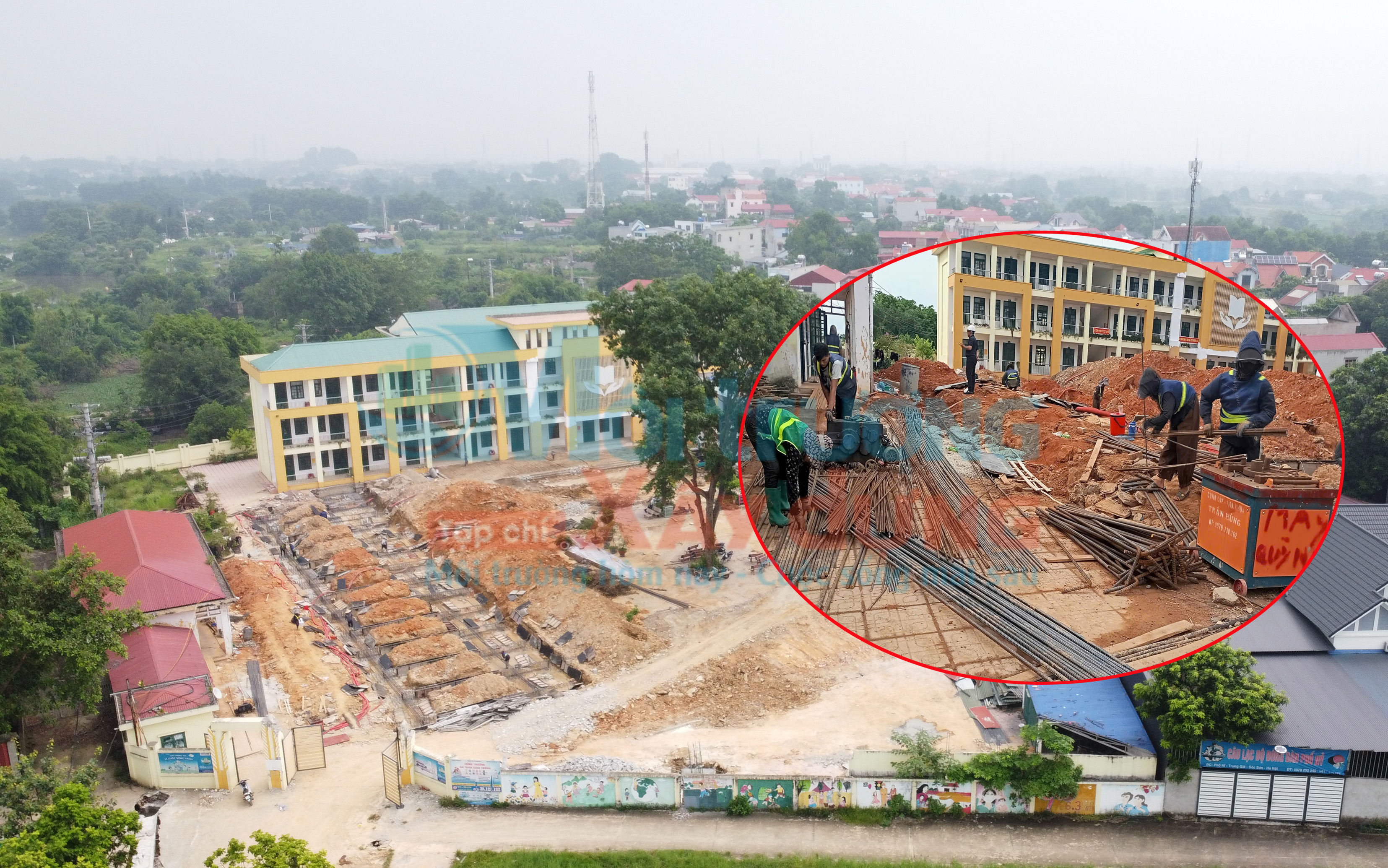 Xã Trung Giã (Hà Nội): Dự án Cải tạo, nâng cấp trường tiểu học Trung Giã A (giai đoạn 2) đang được triển khai như thế nào?