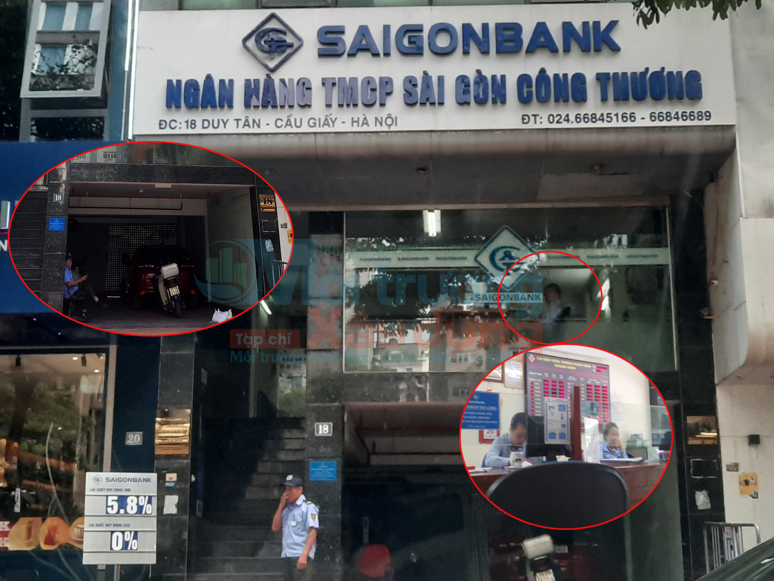 Phòng giao dịch SaiGonbank vẫn ngang nhiên hoạt động trong tòa nhà bị đình chỉ về PCCC