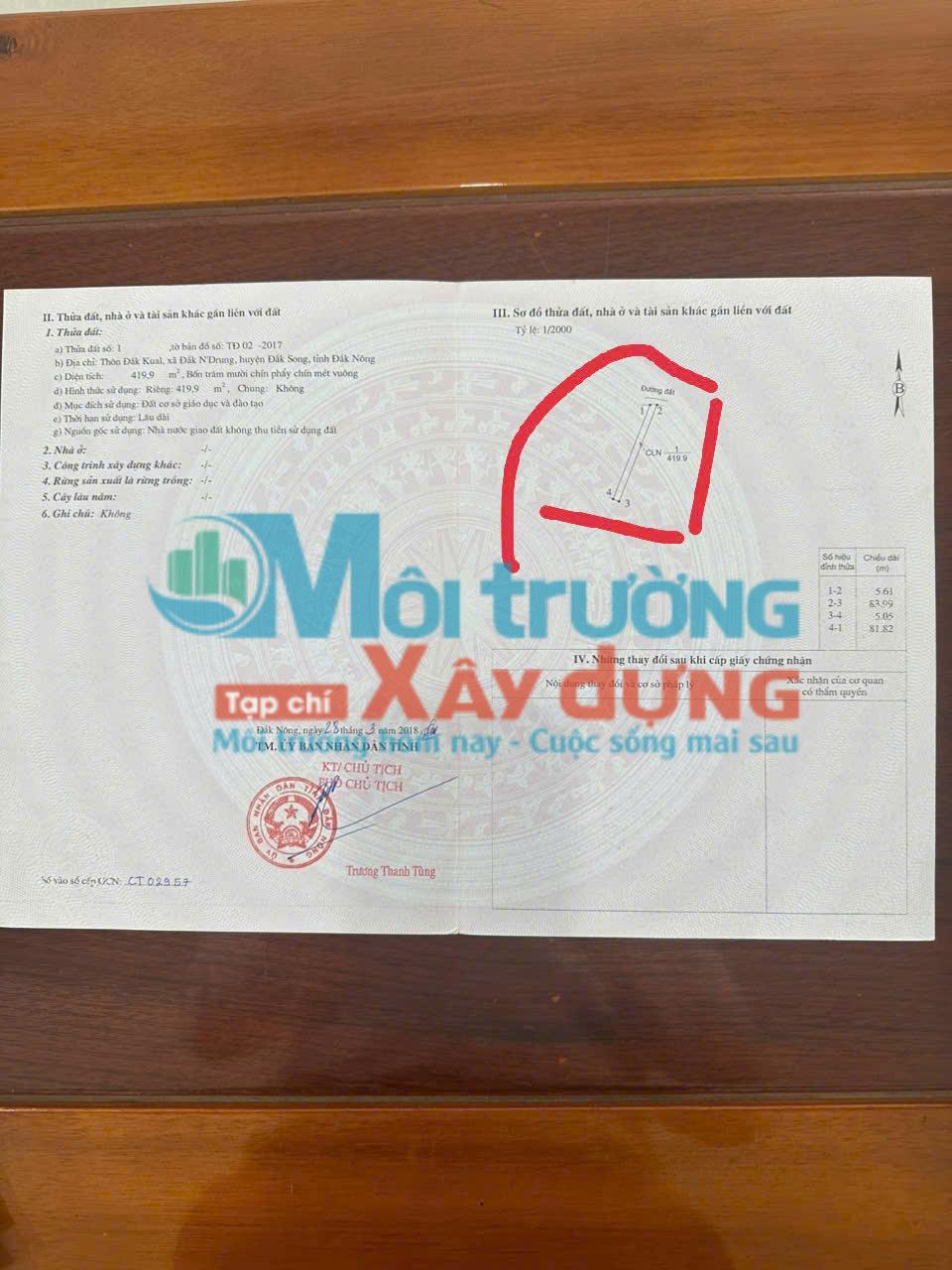 Lâm Đồng: UBND xã Đức An trả lời thông tin đất ghi “cơ sở giáo dục” nhưng sơ đồ lại ký hiệu CLN