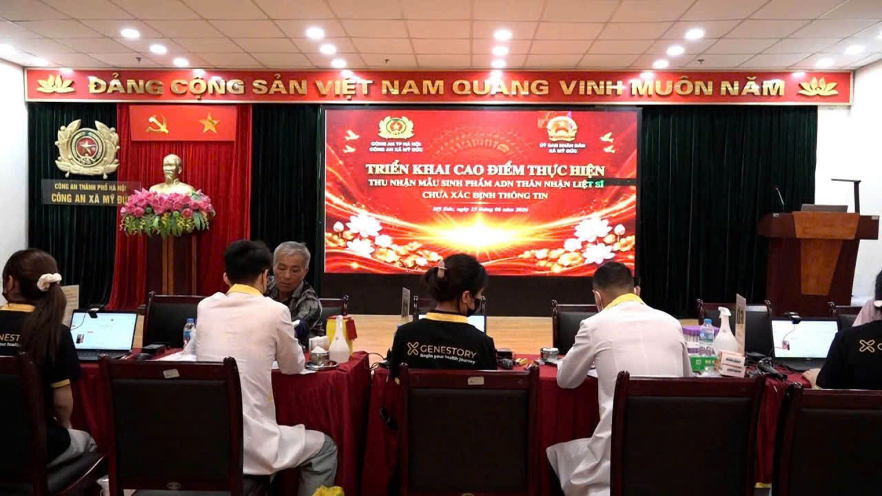 Mỹ Đức (Hà Nội): Triển khai cao điểm thu nhận mẫu ADN thân nhân liệt sĩ chưa xác định danh tính.